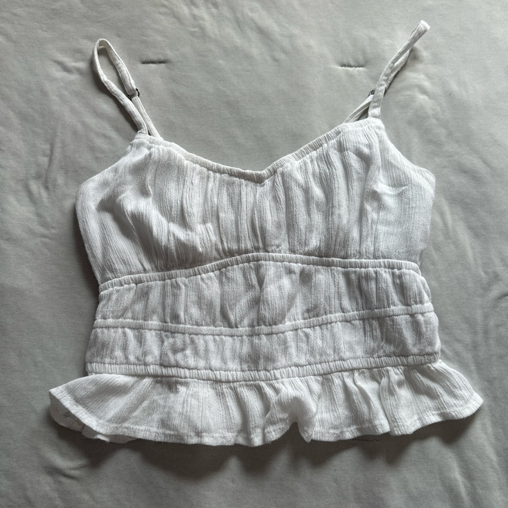 Hollister Textured White Camisole Top